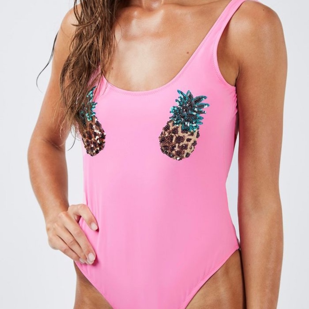 Topshop Sequin Pineapple Swimsuit